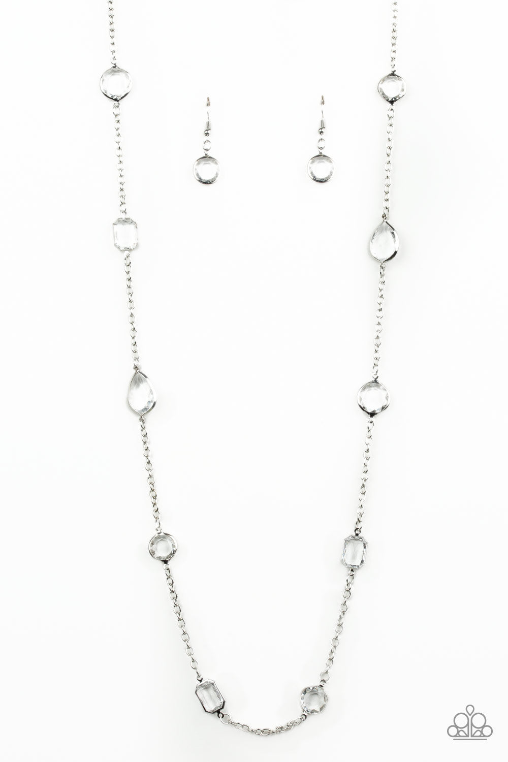 Glassy Glamorous - White Necklace Paparazzi-385