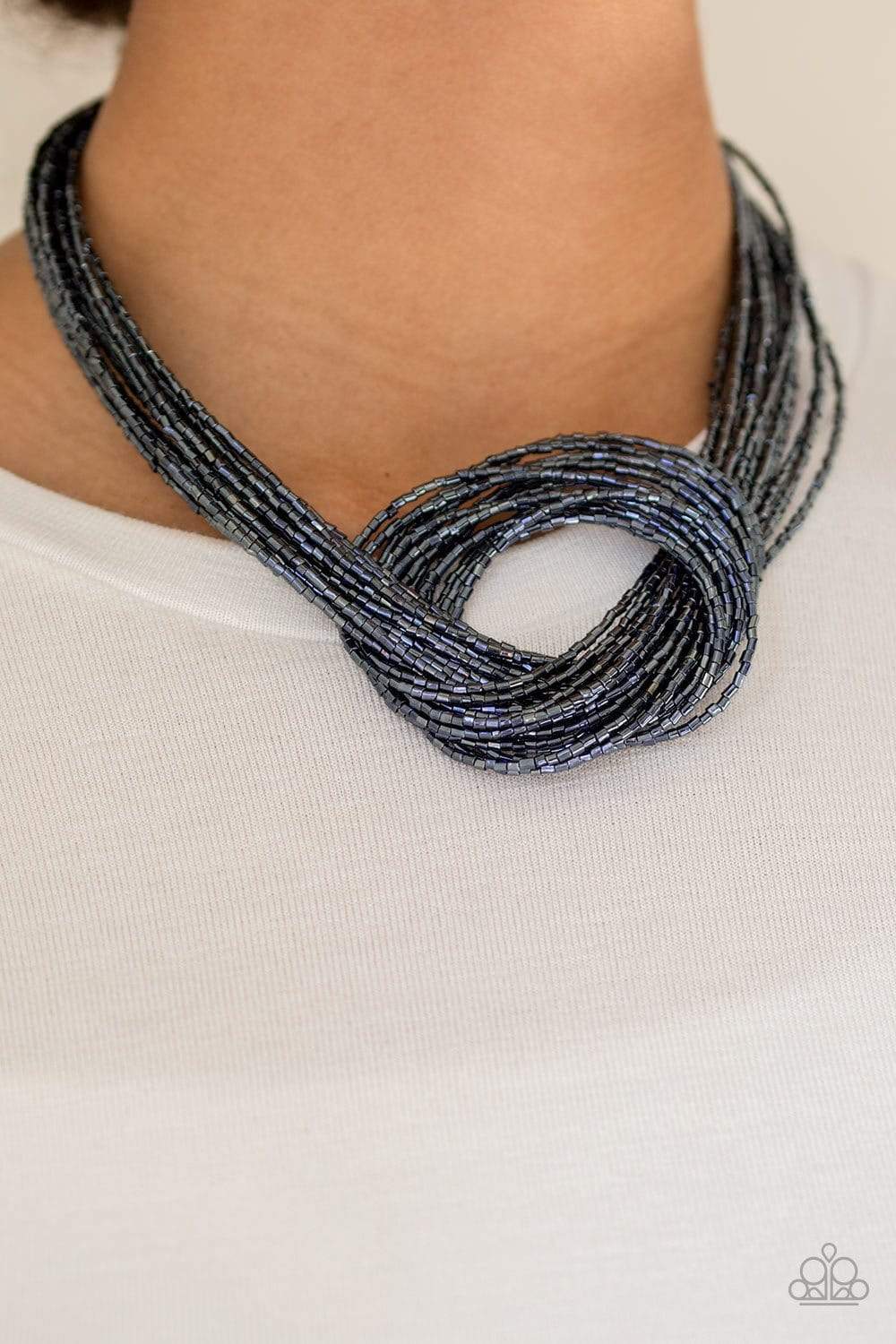 Knotted Knockout Blue Necklace Paparazzi