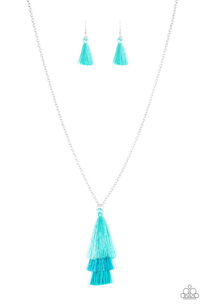 Triple The Tassel Blue Necklace Paparazzi