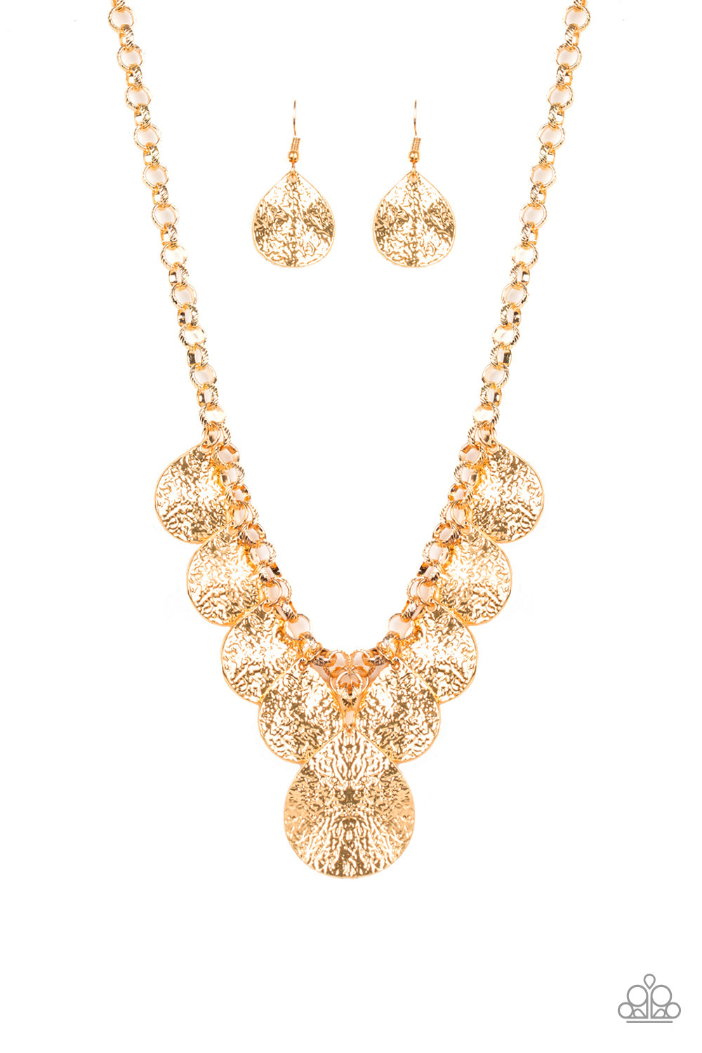 Texture Storm - Gold Necklace Paparazzi - 763