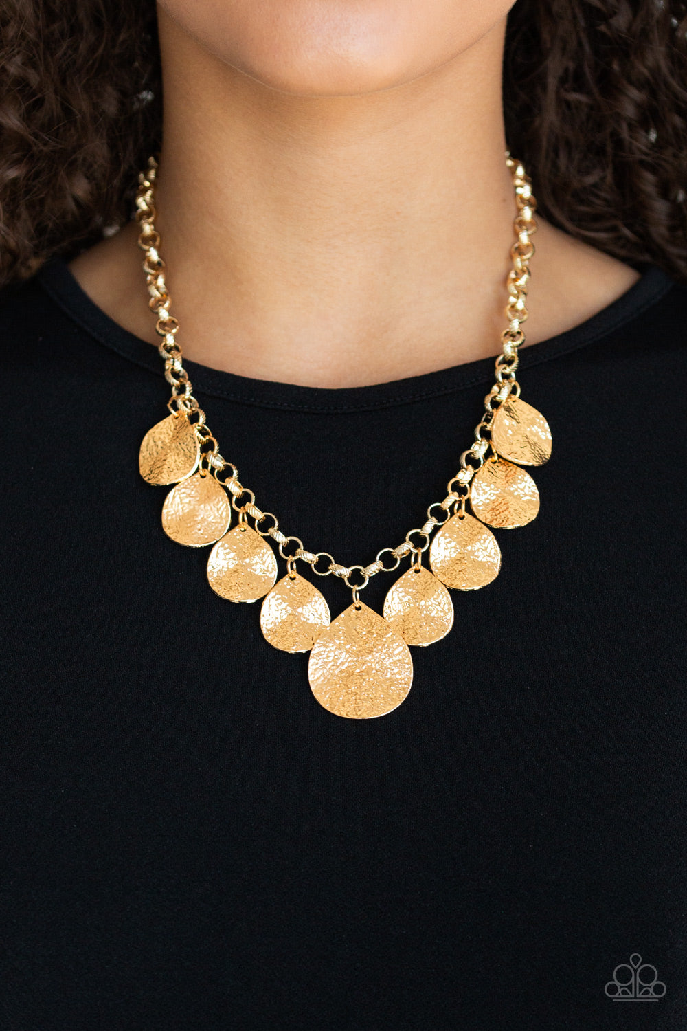 Texture Storm - Gold Necklace Paparazzi - 763