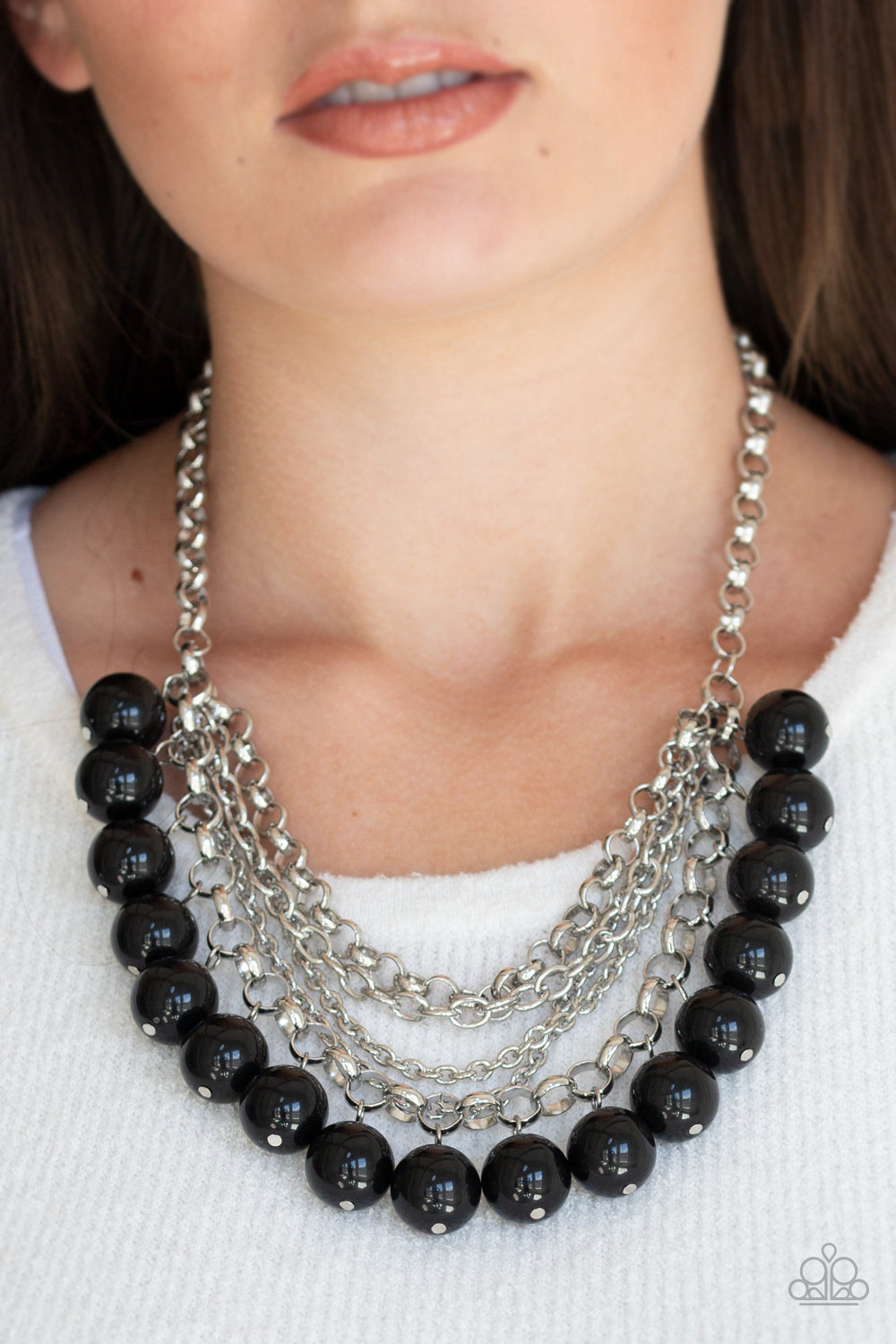 One-Way WALL STREET - Black Necklace Paparazzi-1069