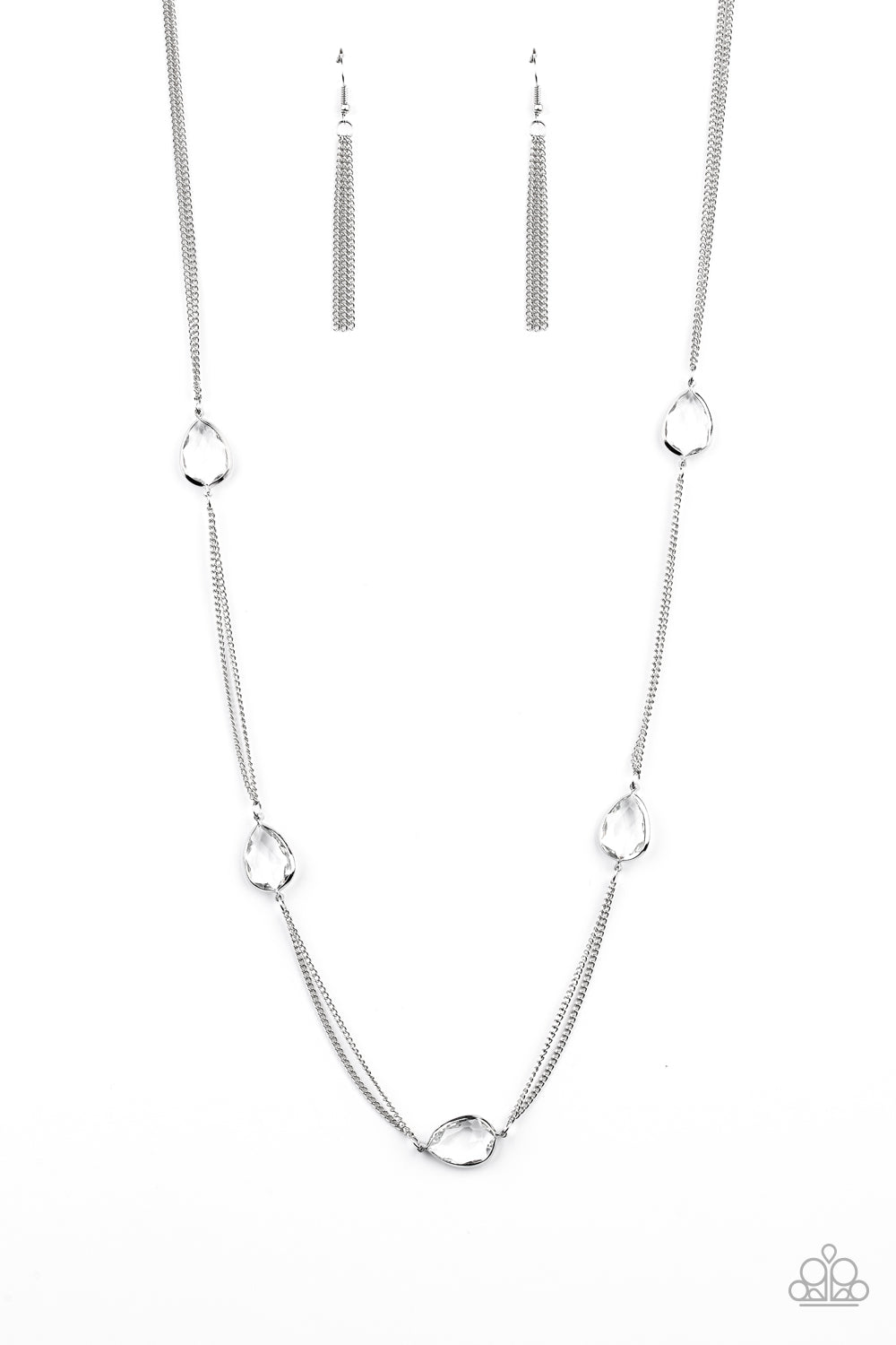 Teardrop Timelessness - White Necklace Paparazzi