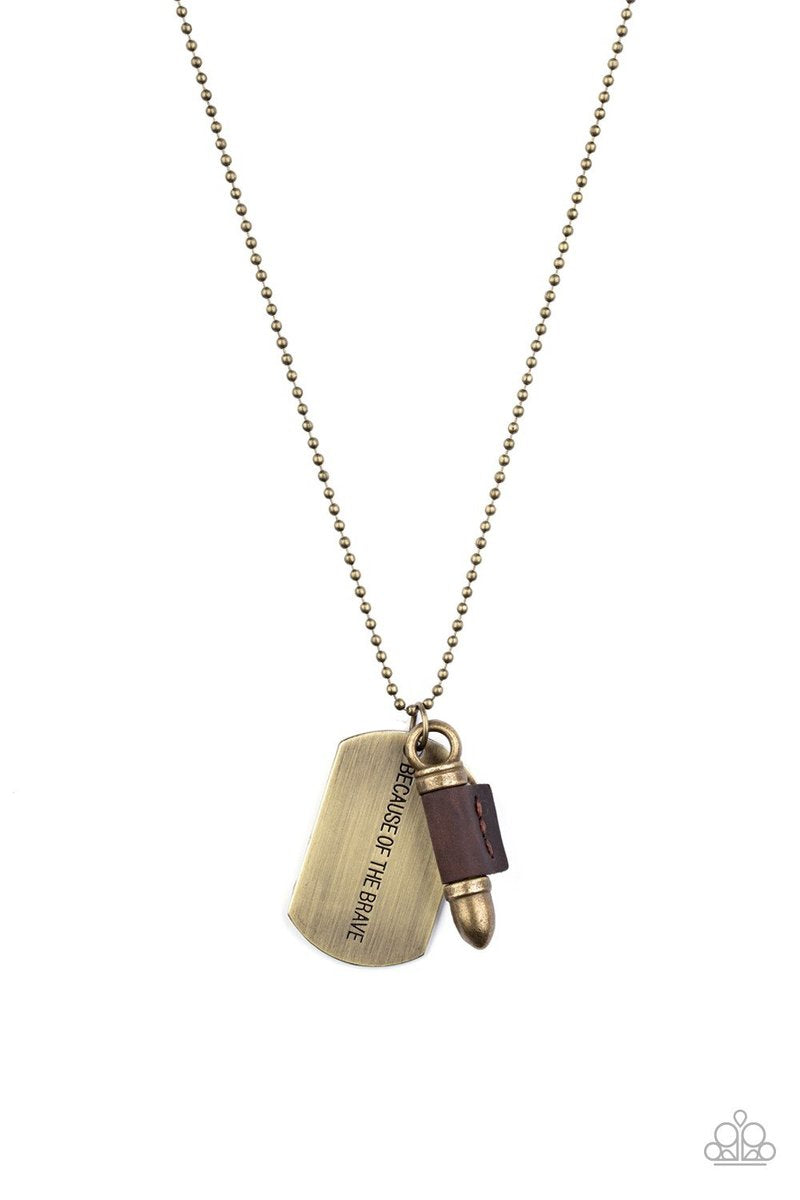 Proud Patriot Brass Necklace Paparazzi‐987