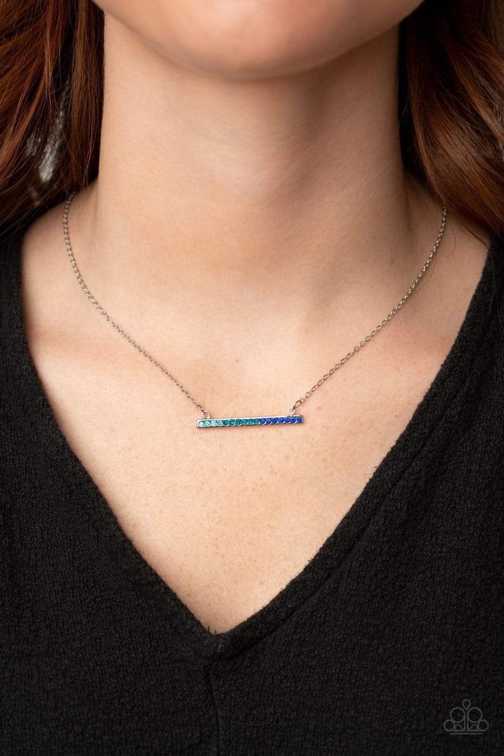 Sparkly Spectrum Blue Necklace Paparazzi-940