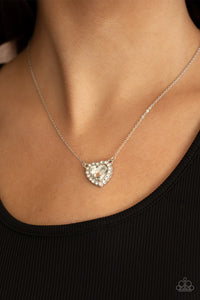 Out of the GLITTERY-ness of Your Heart - White Necklace Paparazzi-615