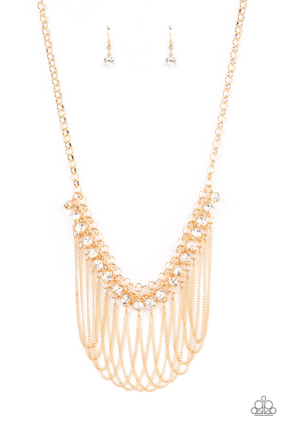 Flaunt Your Fringe - Gold Necklace Paparazzi-333