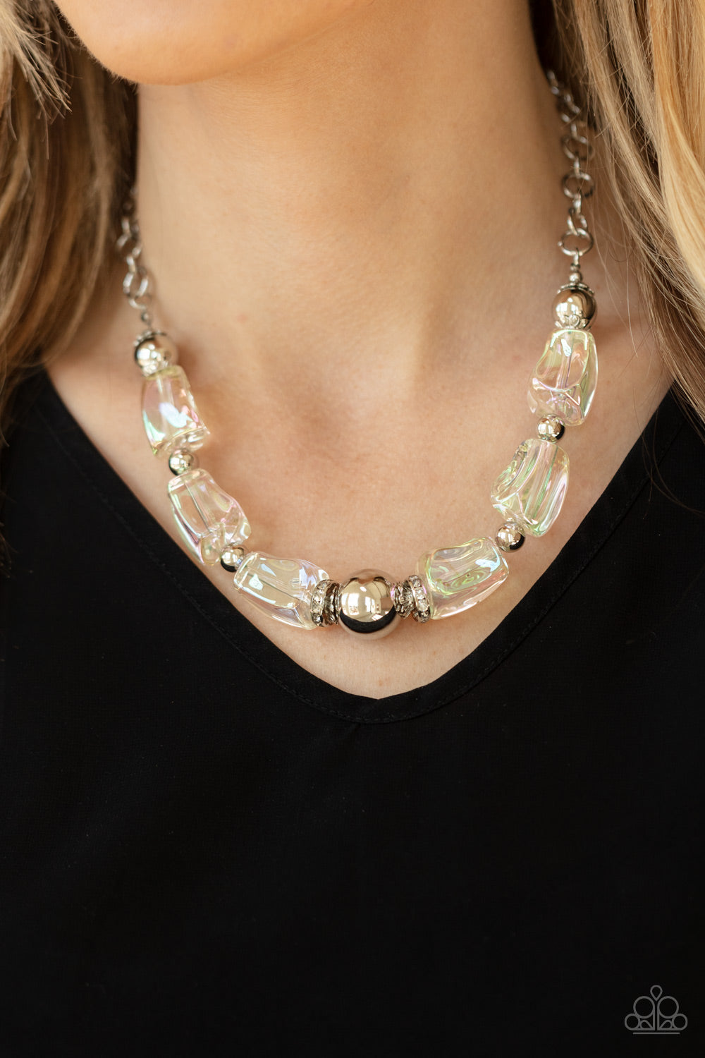 Iridescently Ice Queen - Multi Necklace Paparazzi - 1276