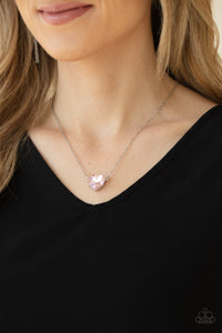 She Works HEART For The Money - Pink Necklace Paparazzi - 1251