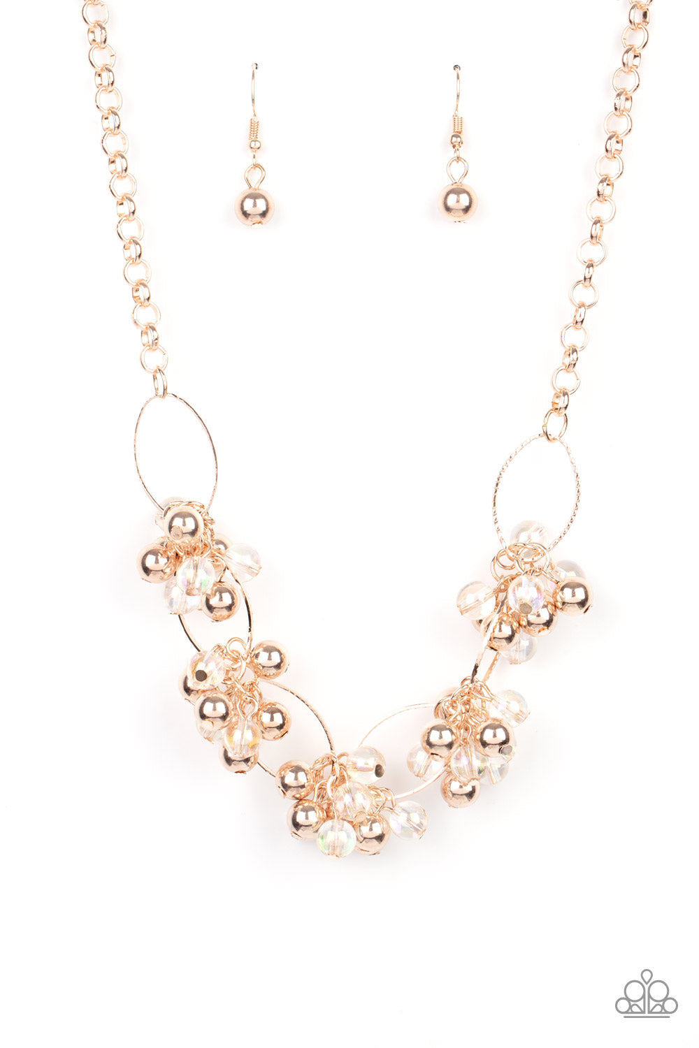 Effervescent Ensemble - Rose Gold Necklace Paparazzi‐1184