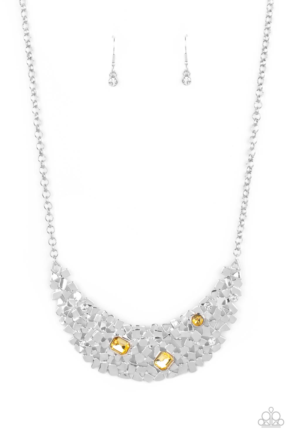 Fabulously Fragmented - Yellow Necklace Paparazzi - 1369