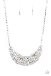 Fabulously Fragmented - Yellow Necklace Paparazzi - 1369