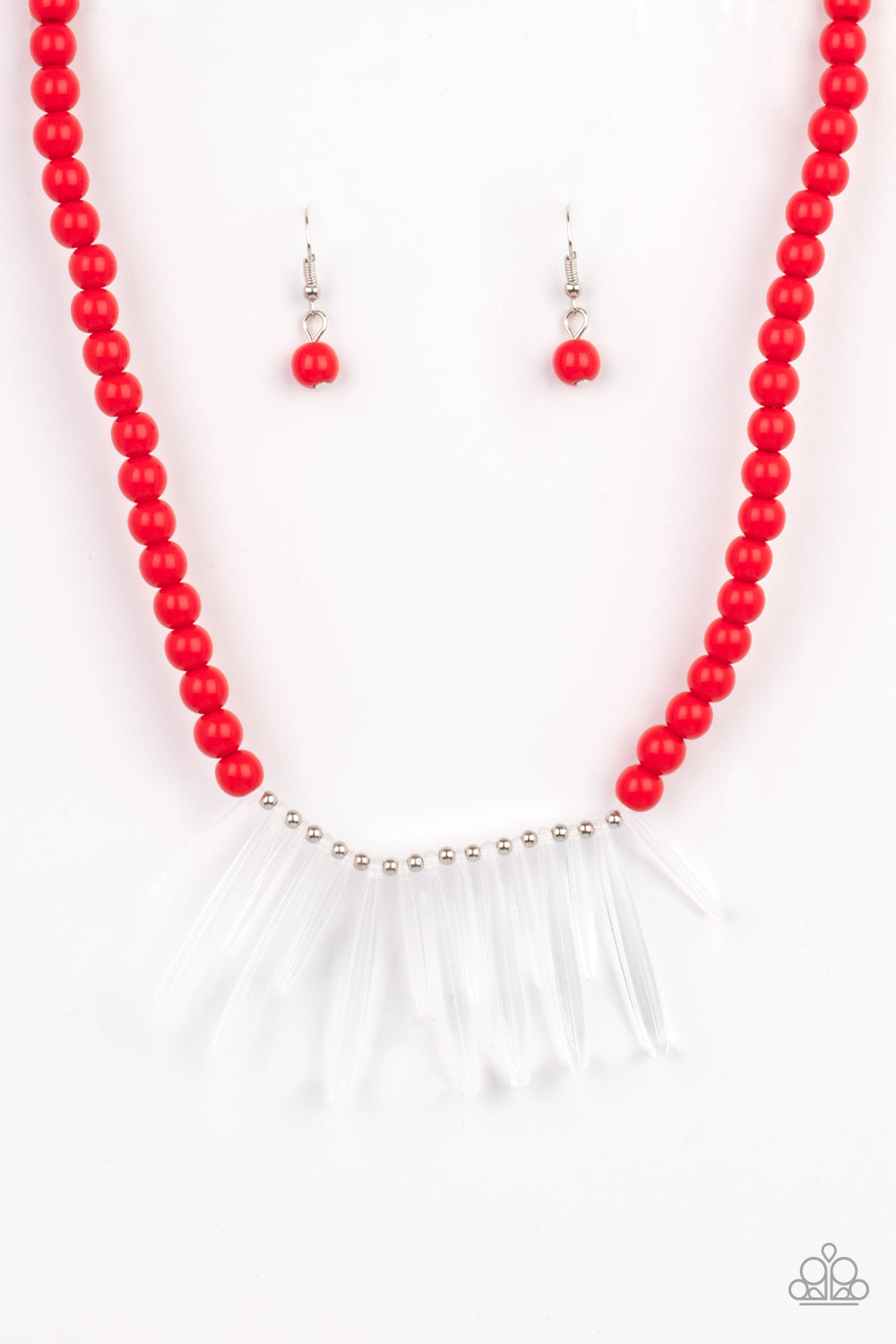 Icy Intimidation - Red Necklace Paparazzi - 1317