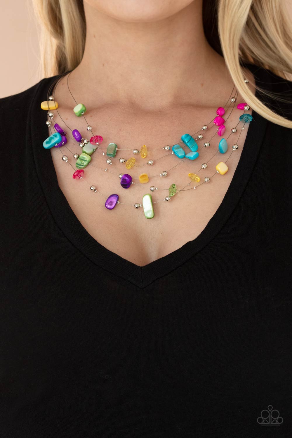 Prismatic Pebbles - Multi Necklace Paparazzi  - 1315