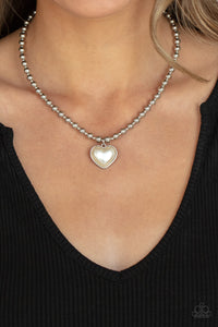 Heart Full of Fancy - White Necklace Paparazzi-1186