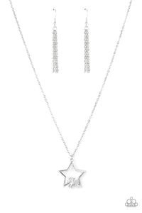 Starry Fireworks - White Necklace Paparazzi - 1583