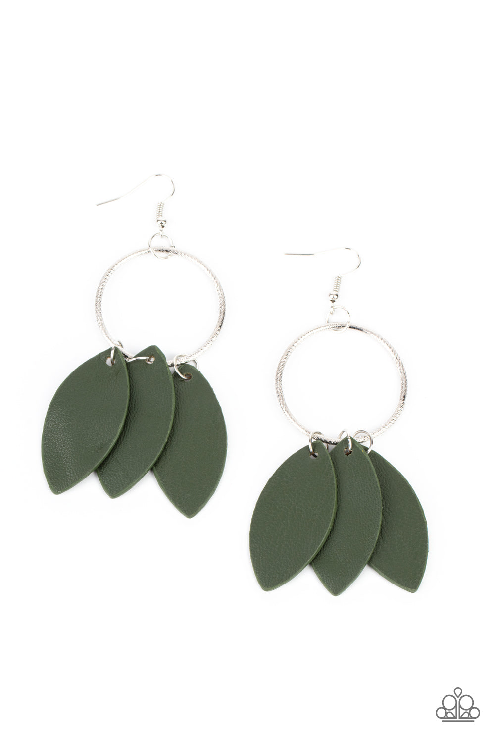Leafy Laguna - Green Earring Paparazzi - 1437