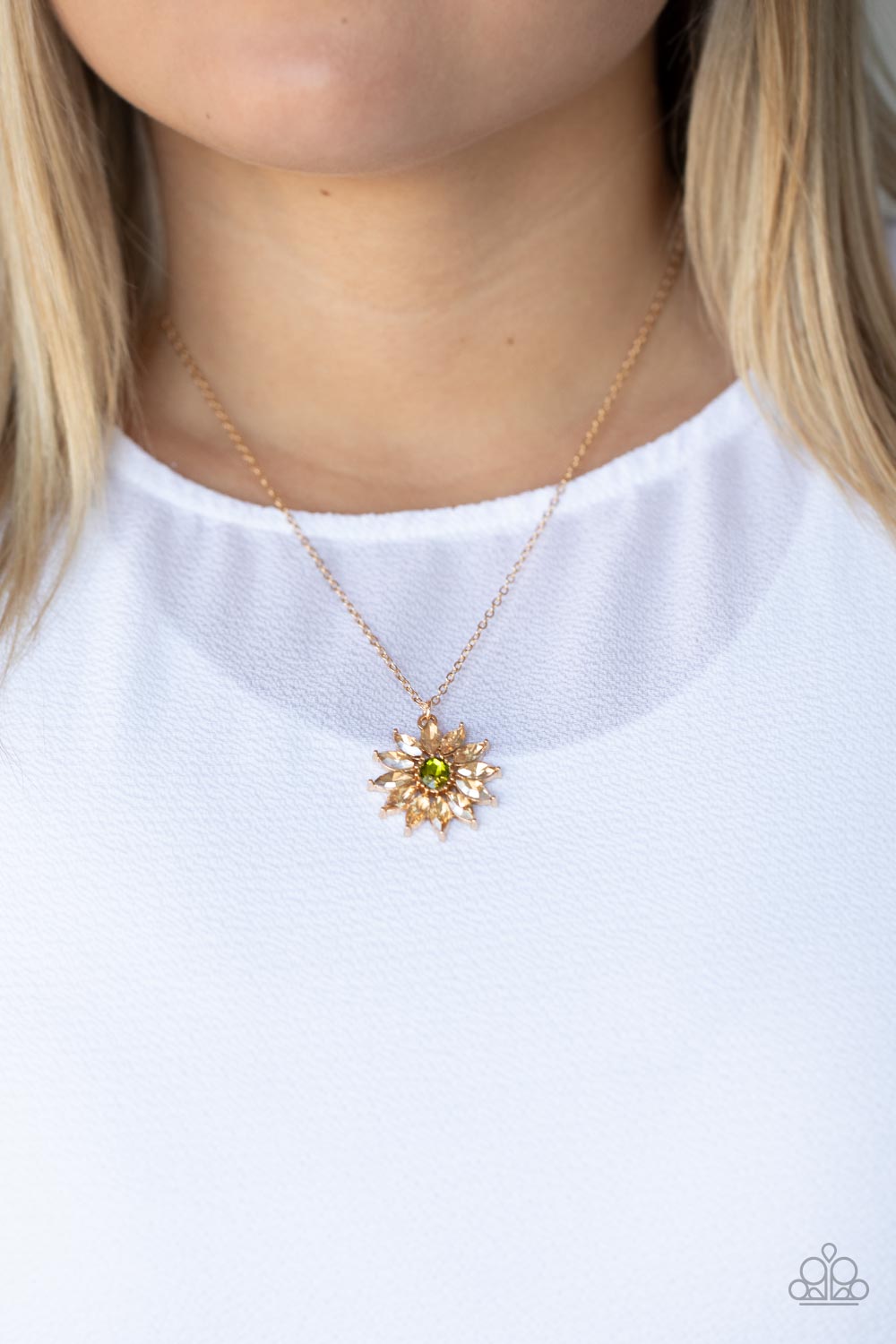 Formal Florals - Gold Necklace Paparazzi  - 1478