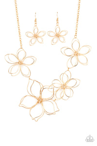 Flower Garden Fashionista - Gold Necklace Paparazzi - 1424