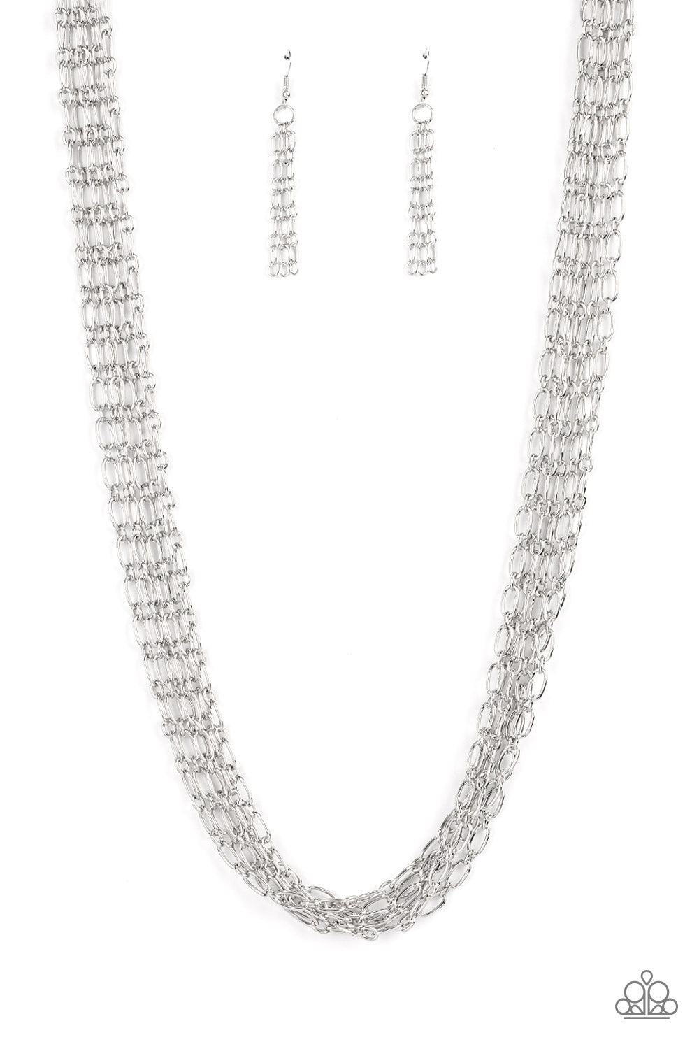 Dynamite Dynamo - Silver Necklace Paparazzi - 1625