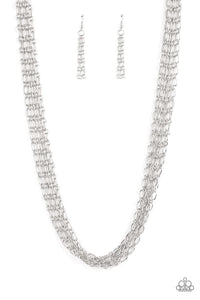 Dynamite Dynamo - Silver Necklace Paparazzi - 1625