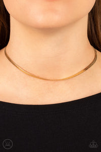 In No Time Flat - Gold Necklace Paparazzi - 1634