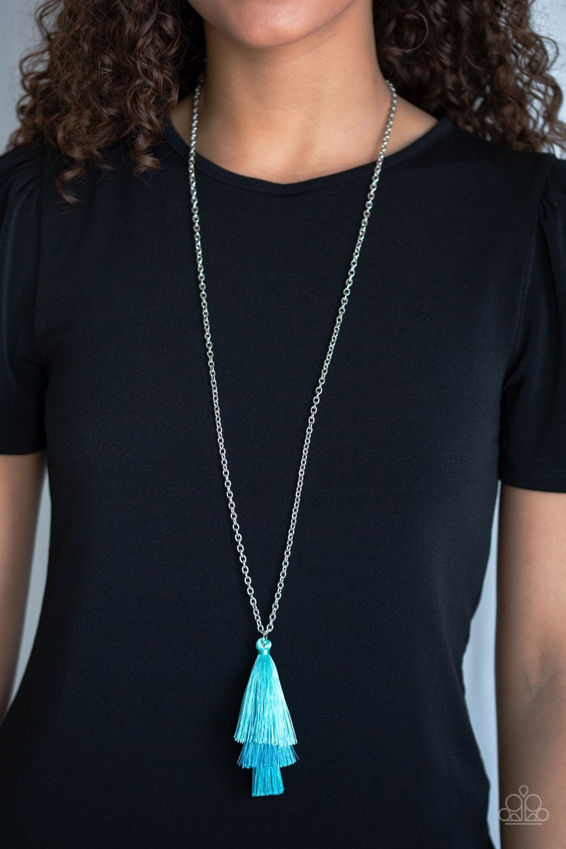 Triple The Tassel Blue Necklace Paparazzi