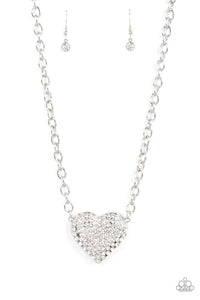 Heartbreakingly Blingy White Necklace Paparazzi - 1522