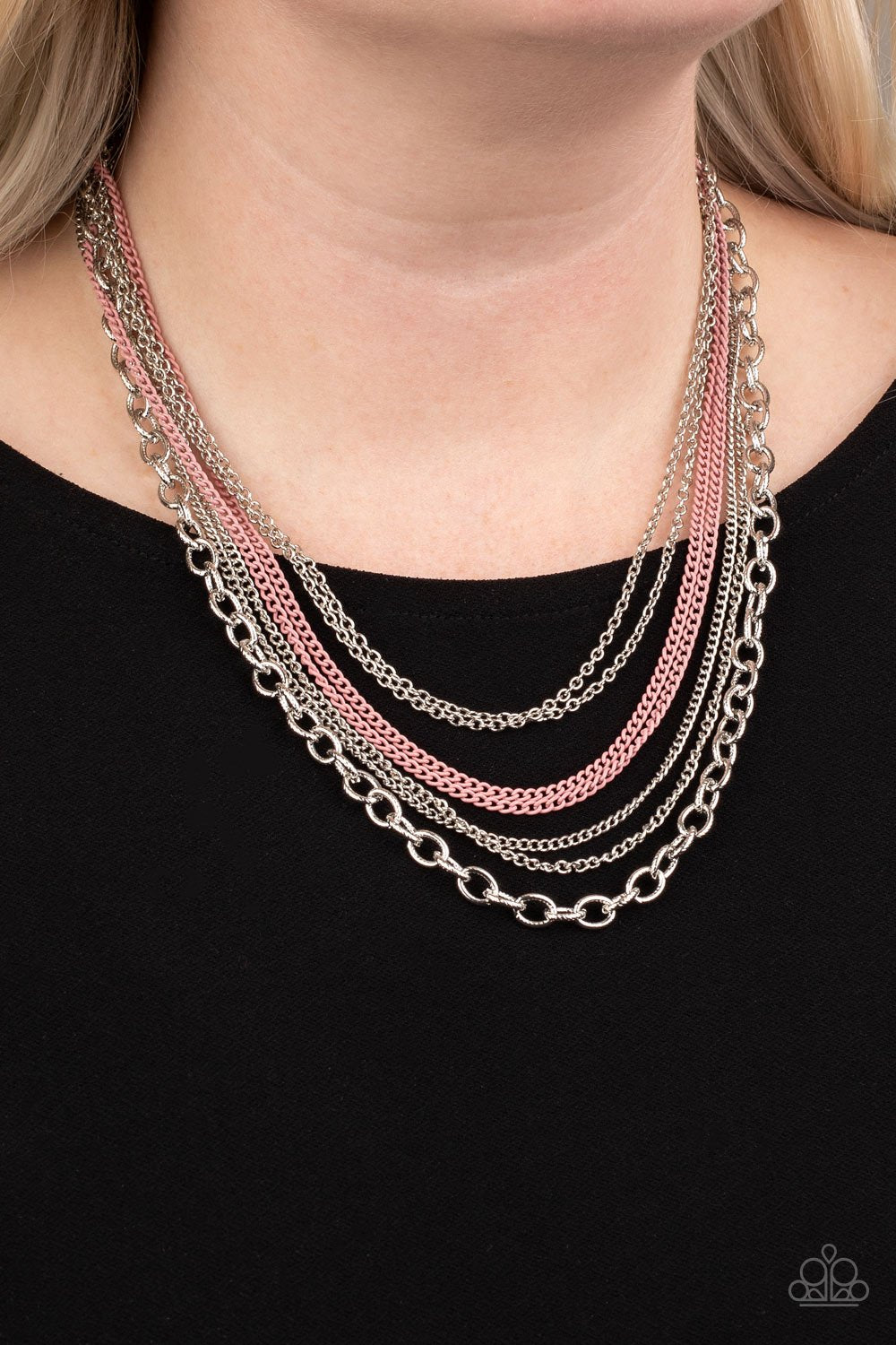 Intensely Industrial Necklace Pink Paparazzi