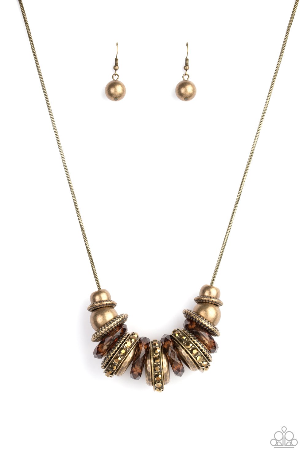 Metro Mantra Brass Necklace Paparazzi-578