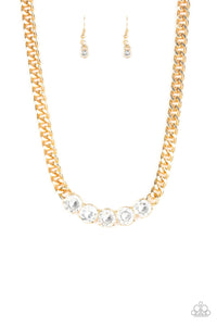 Rhinestone Renegade Gold Necklace Paparazzi