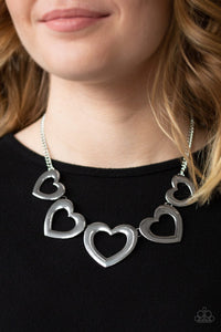 Hearty Hearts Silver Necklace Paparazzi-431